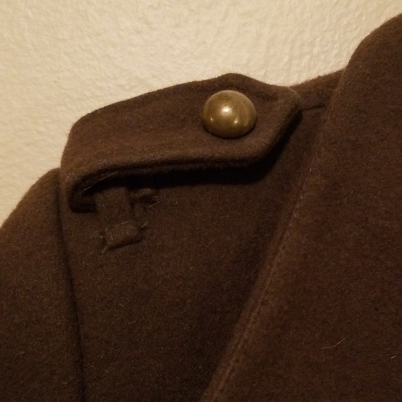 Olive Green Army Peacoat - Picture 2 of 5